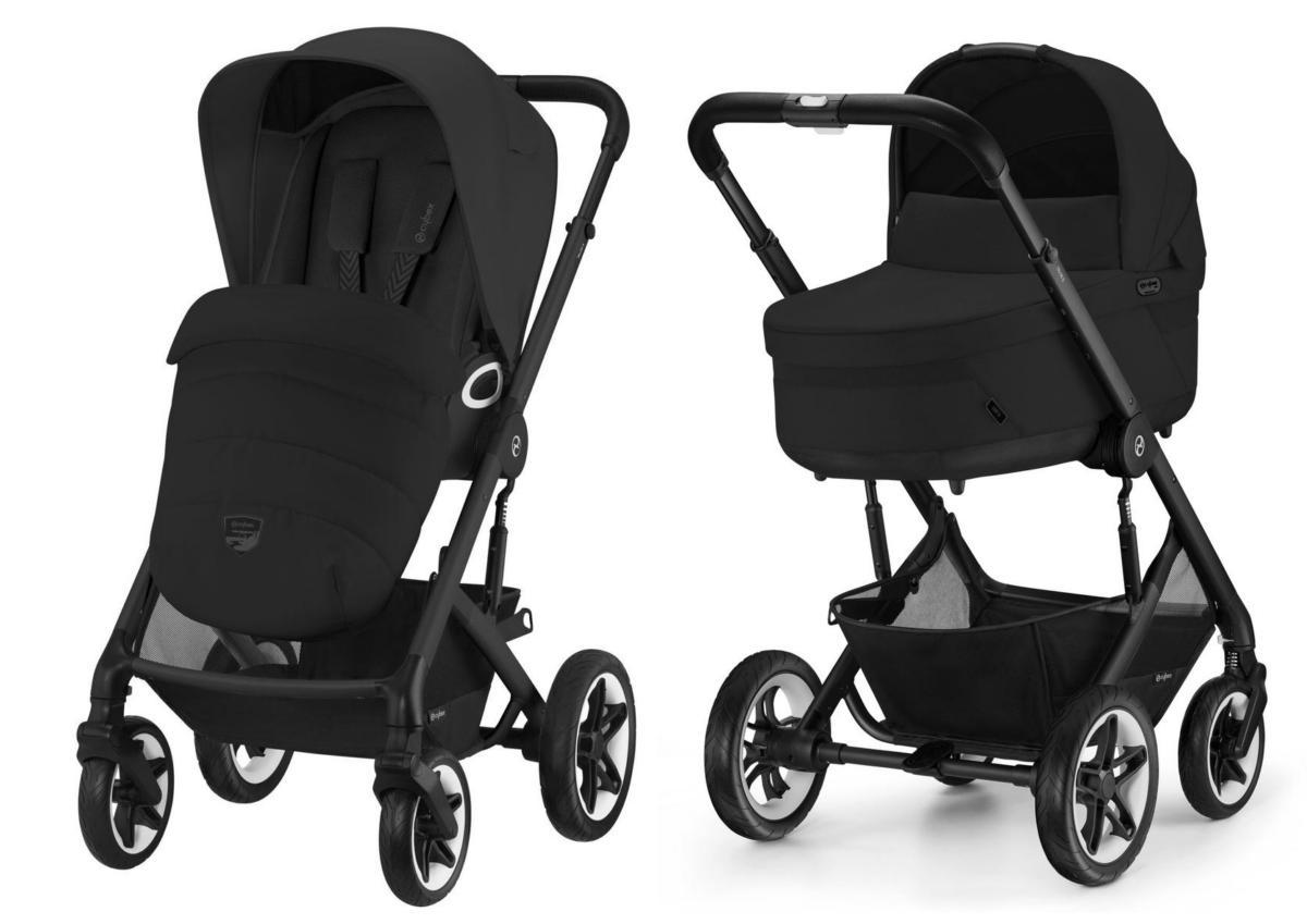 Коляска 2 в 1 Cybex Talos S Lux BLK Moon Black с дождевиком прогулочного блока