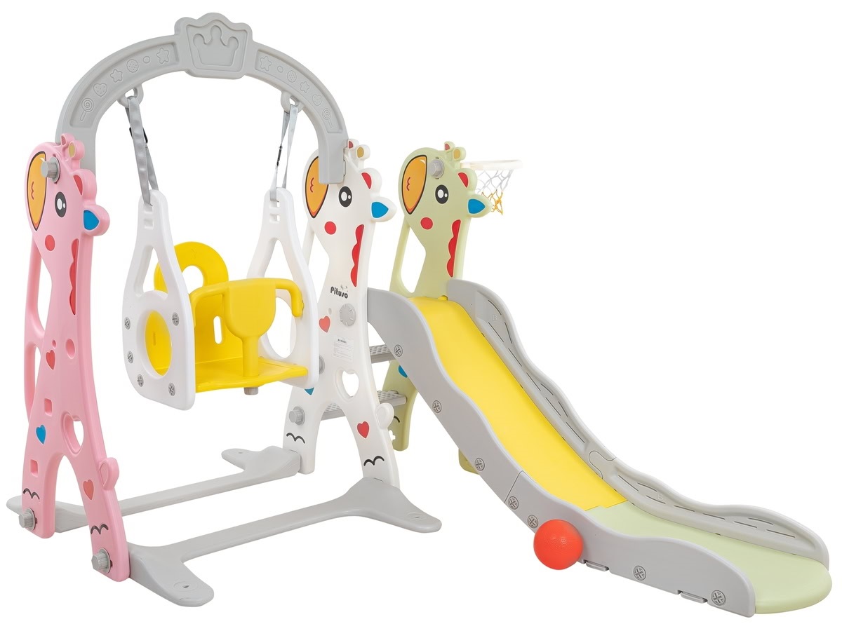 Горка-Комплекс Pituso Жирафик (горка,качели,баскет.кольцо) UN-DW08 Colorful/Цветной