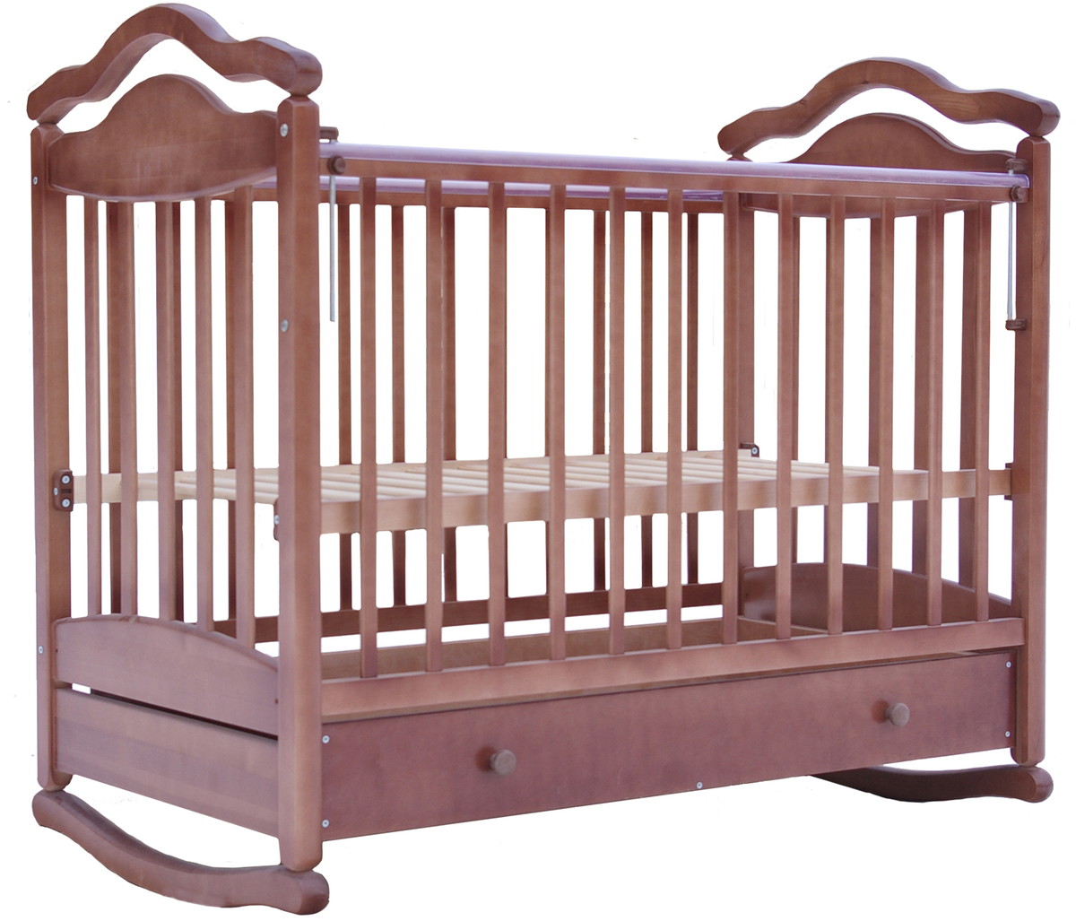 Детская кроватка Лаура-7 качалка с ящиком 120x60 см итальянский орех