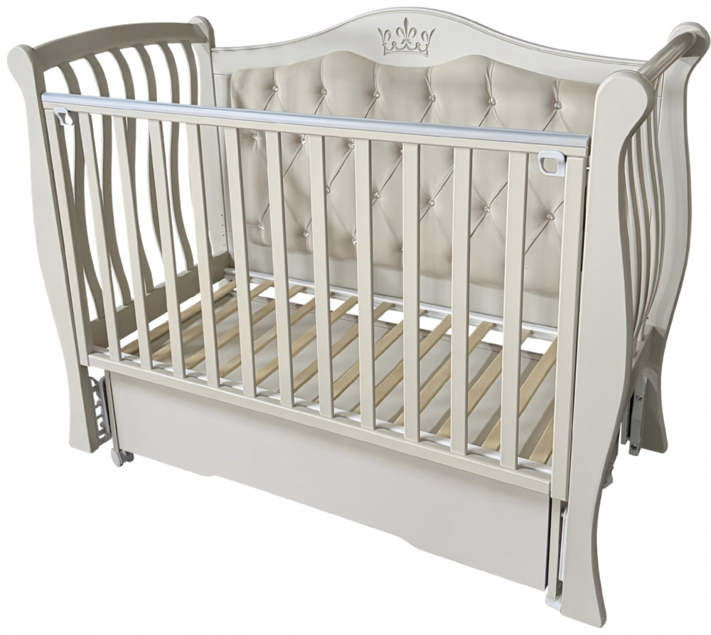 Детская кроватка Кедр Мэри 3 (маятник универсальный,колесо) кашемир