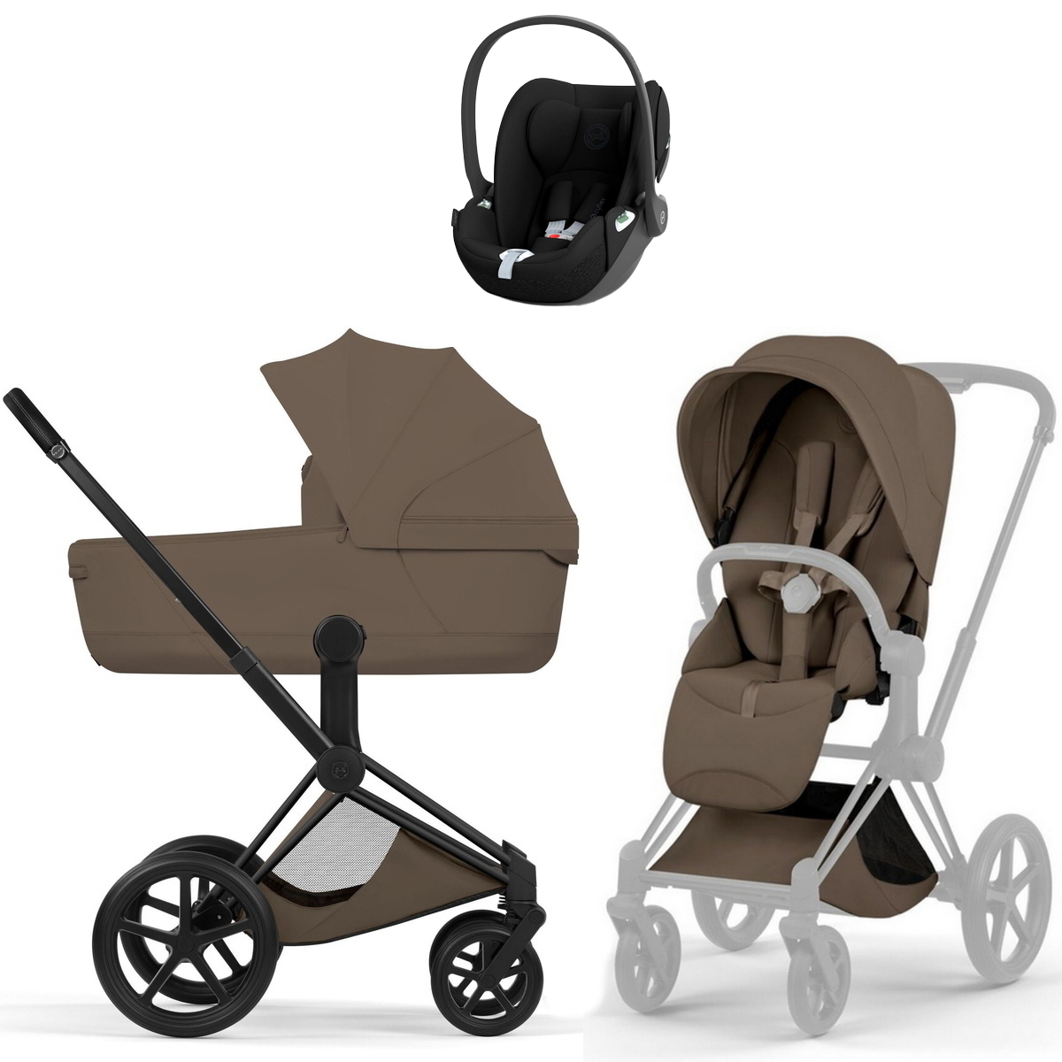 Коляска Cybex Priam V Matt Black Style Cloud T Sepia Black 3 в 1 Coconut Brown