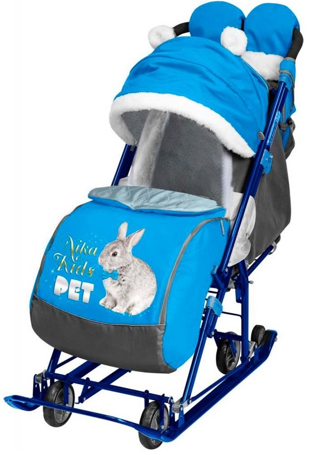 Детские санки-коляска Nika Ника Детям 7-6 синий