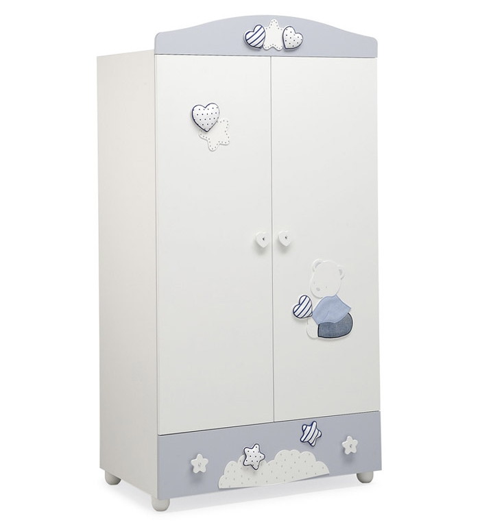 Детский шкаф Mibb Stella бело-голубой