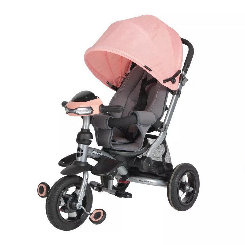 Детский велосипед-коляска Moby Kids 3 кол. Stroller trike 10x10 AIR Car 641075 персиковый