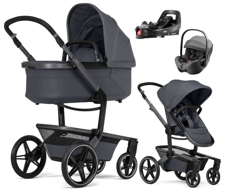 Детская коляска 4 в 1 Joolz Day 5 и автокресло Britax Roemer Baby-Safe Pro Style Mineral Grey и база Vario Base 5Z Stone Grey