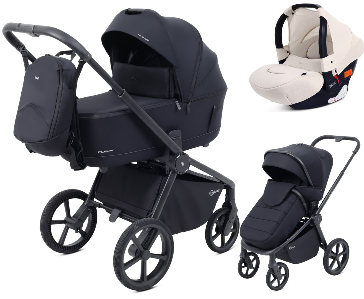 Детская коляска Rant Flex Therm Soft 3 в 1 с автокреслом Cruise Beige Midnight Black