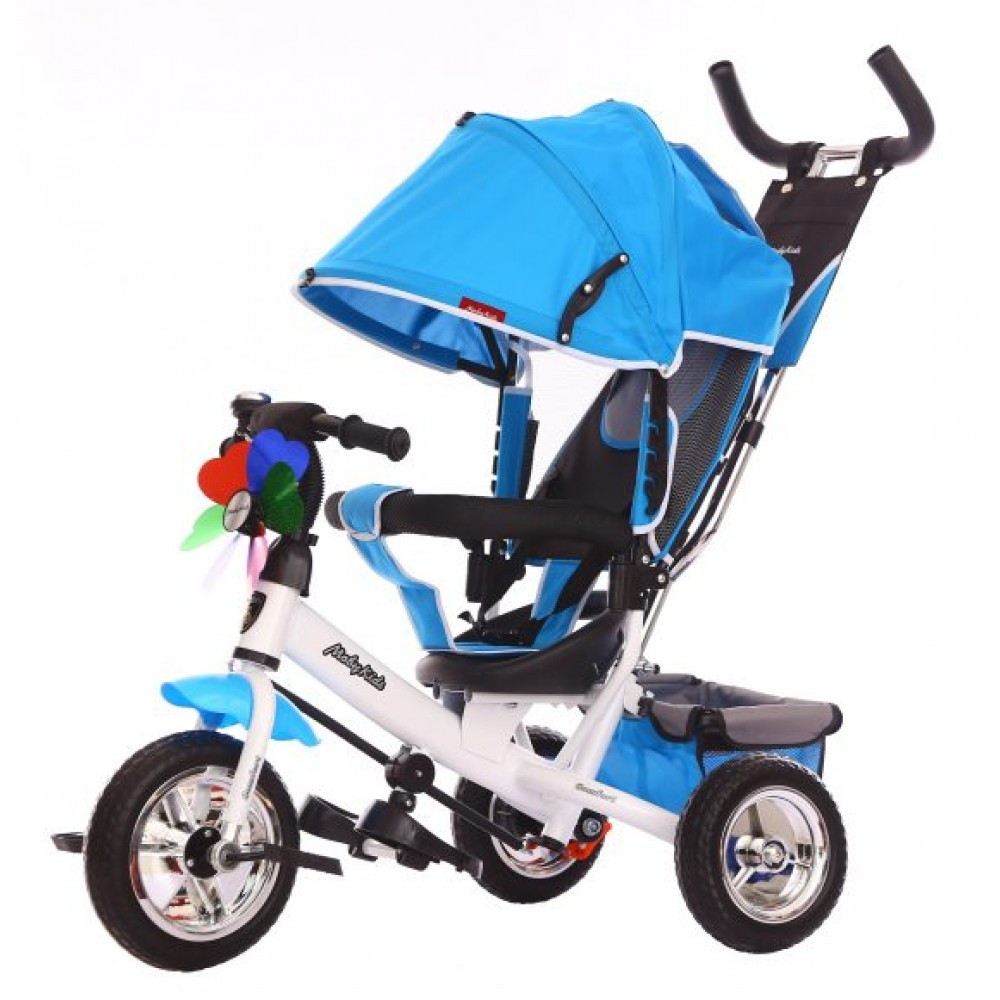 Детский велосипед Moby Kids 3 кол. Comfort 10x8 EVA 641221 голубой