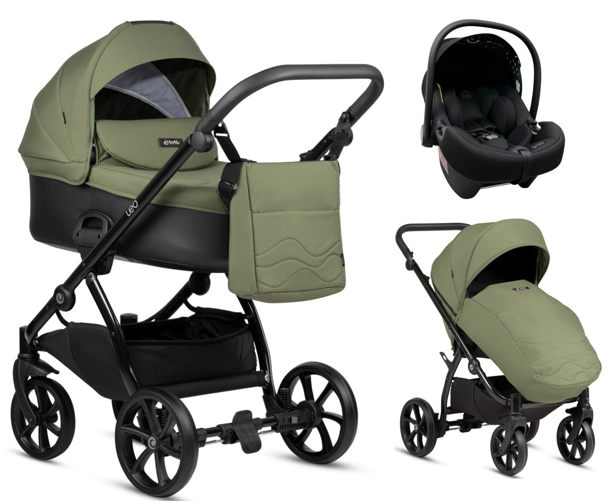 Детская коляска Tutis Leo Plus 3 в 1 с автокреслом Elo Lux EduSky Black 1222302 Green