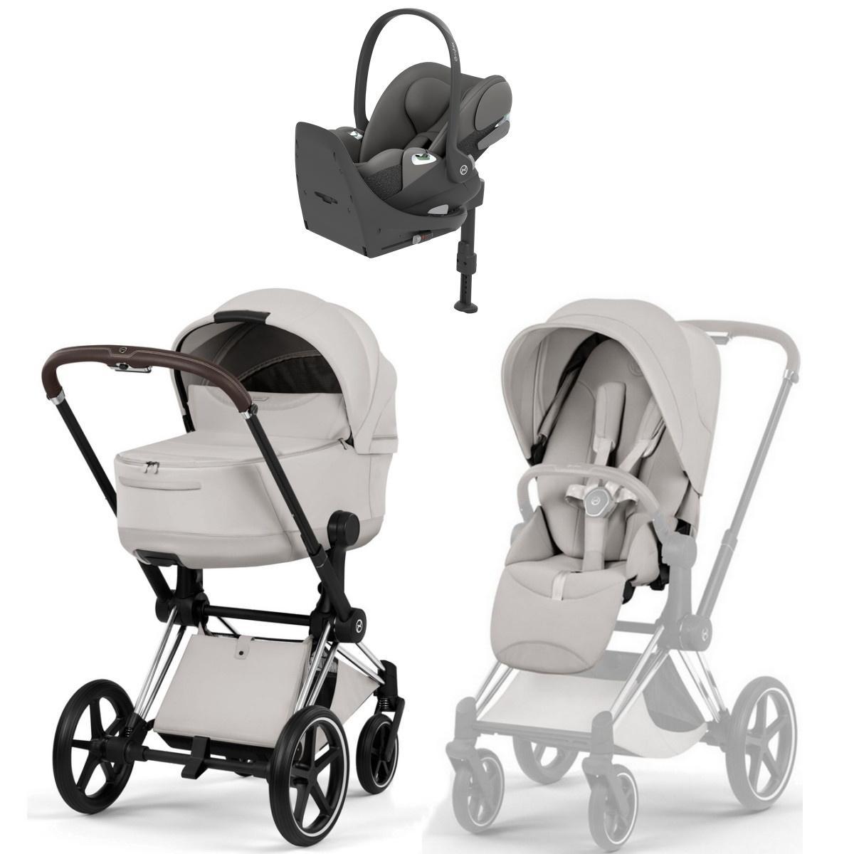 Коляска Cybex Priam V Chrome Style Cloud T Mirage Grey Base T 4 в 1 City Grey