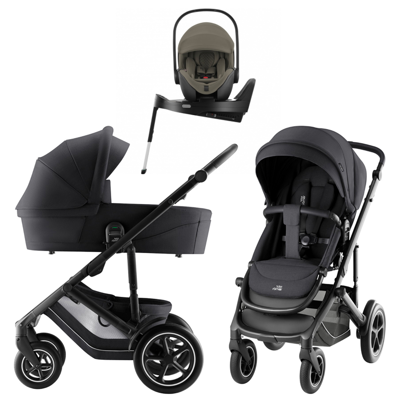 Коляска 3 в 1 Britax Roemer Smile 5Z Style и автокресло Baby-Safe PRO LUX Urban Olive + Vario Base 5Z Carbon Black