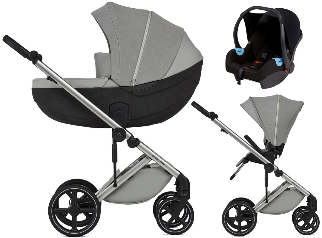 Детская коляска Anex Mev 3 в 1 без рюкзака и автокресло Biuco BC100B Kite