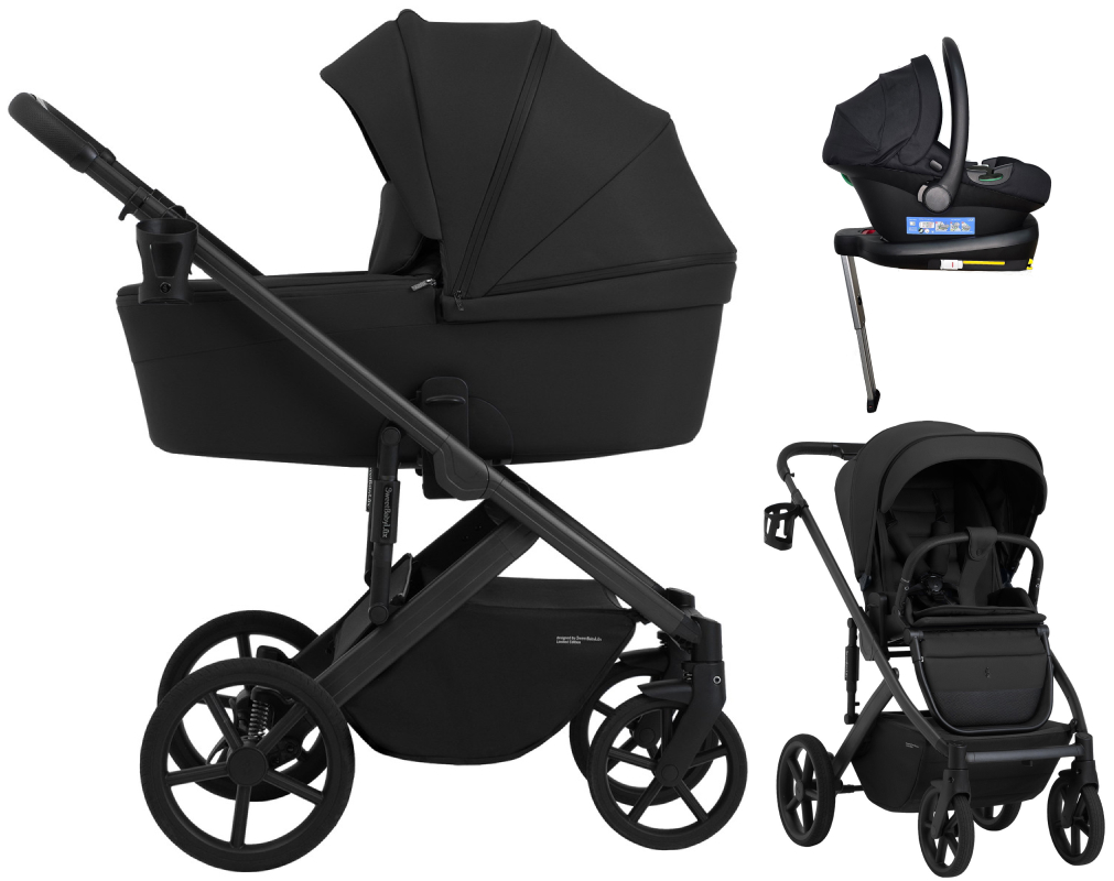 Коляска 4 в 1 Sweet Baby SBL Dolce + автокресло Elegante Plus с базой i-Size ISOFIX DK780 Black