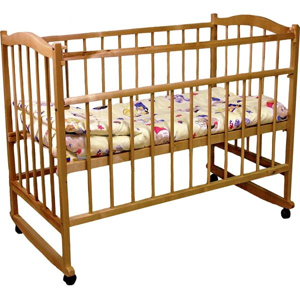 Детская кроватка Фея 204 (колесо качалка) медовый