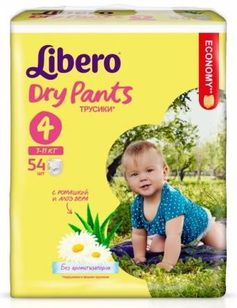 Трусики Libero Dry Pants (4) 7-11кг 54шт
