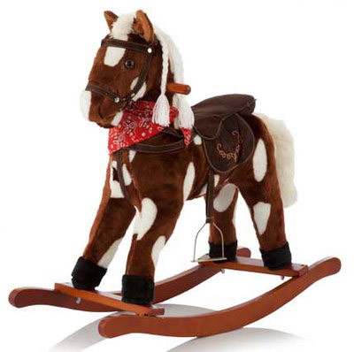 Детская качалка Jolly Ride меховая Лошадка YR622