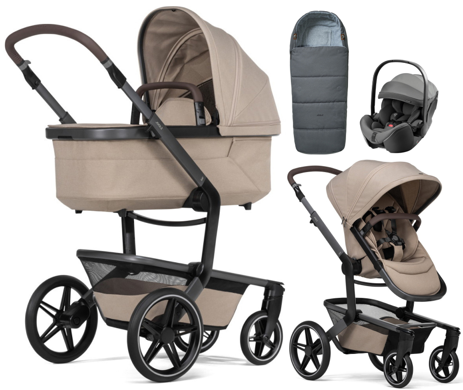 Детская коляска 3 в 1 Joolz Day 5 и автокресло Britax Roemer Baby-Safe Pro Style Mineral Grey + конверт в подарок Sandy taupe