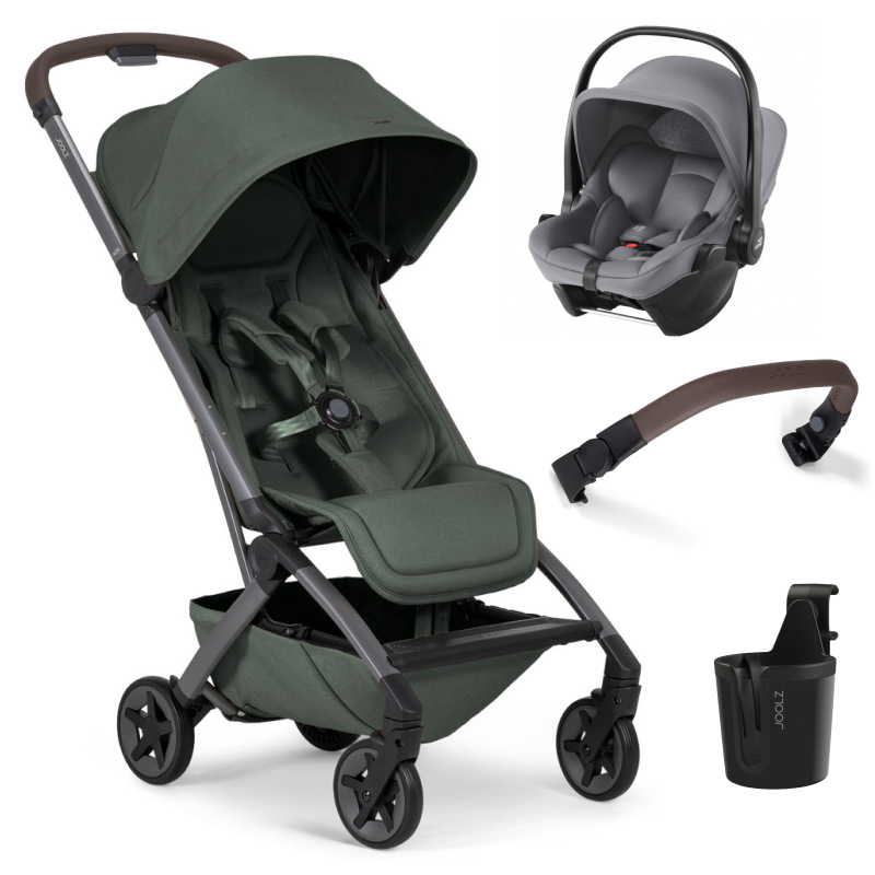 Прогулочная коляска Joolz Aer 2 SE и автокресло Baby-Safe Core Frost Grey Forest green