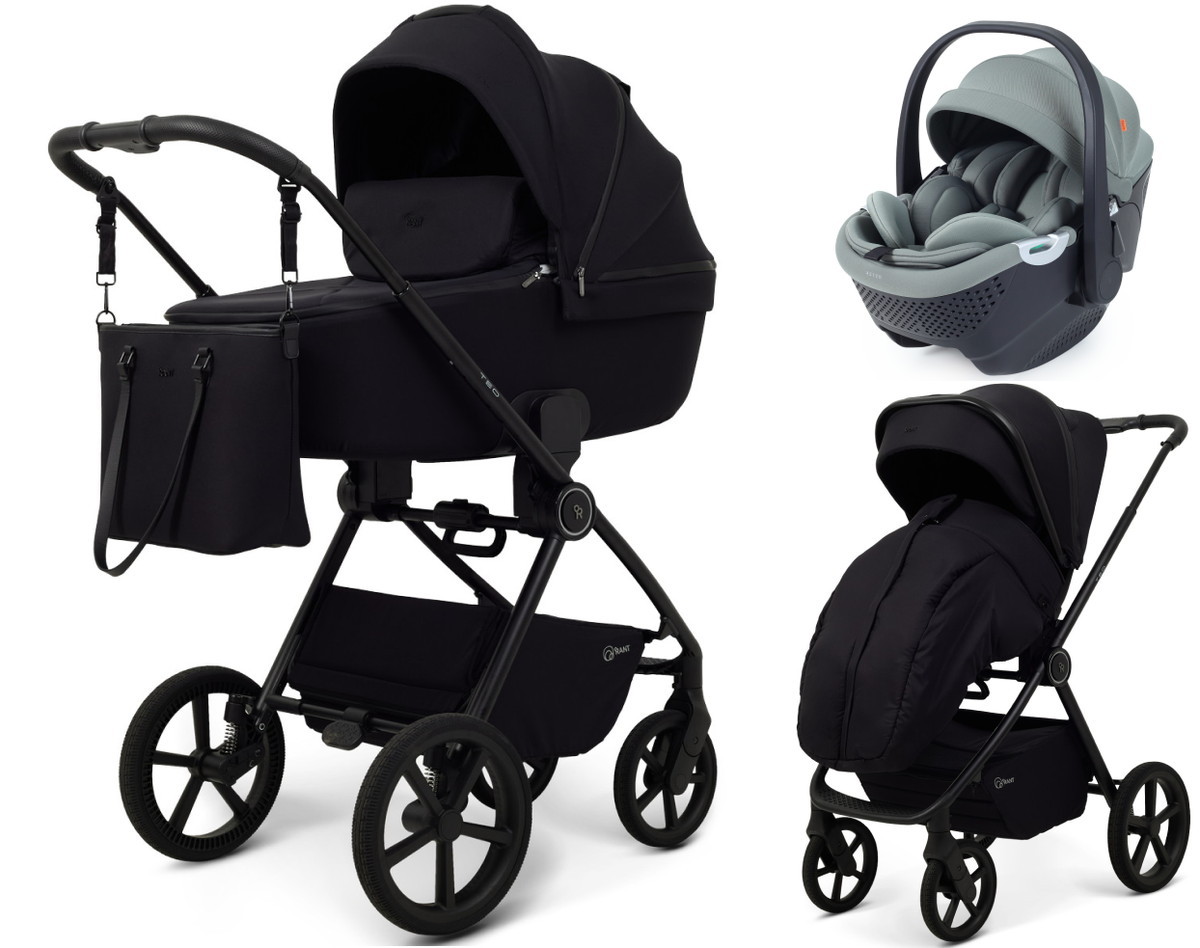 Детская коляска Rant Teo Soft 3 в 1 с автокреслом Aster Zero Olive Black