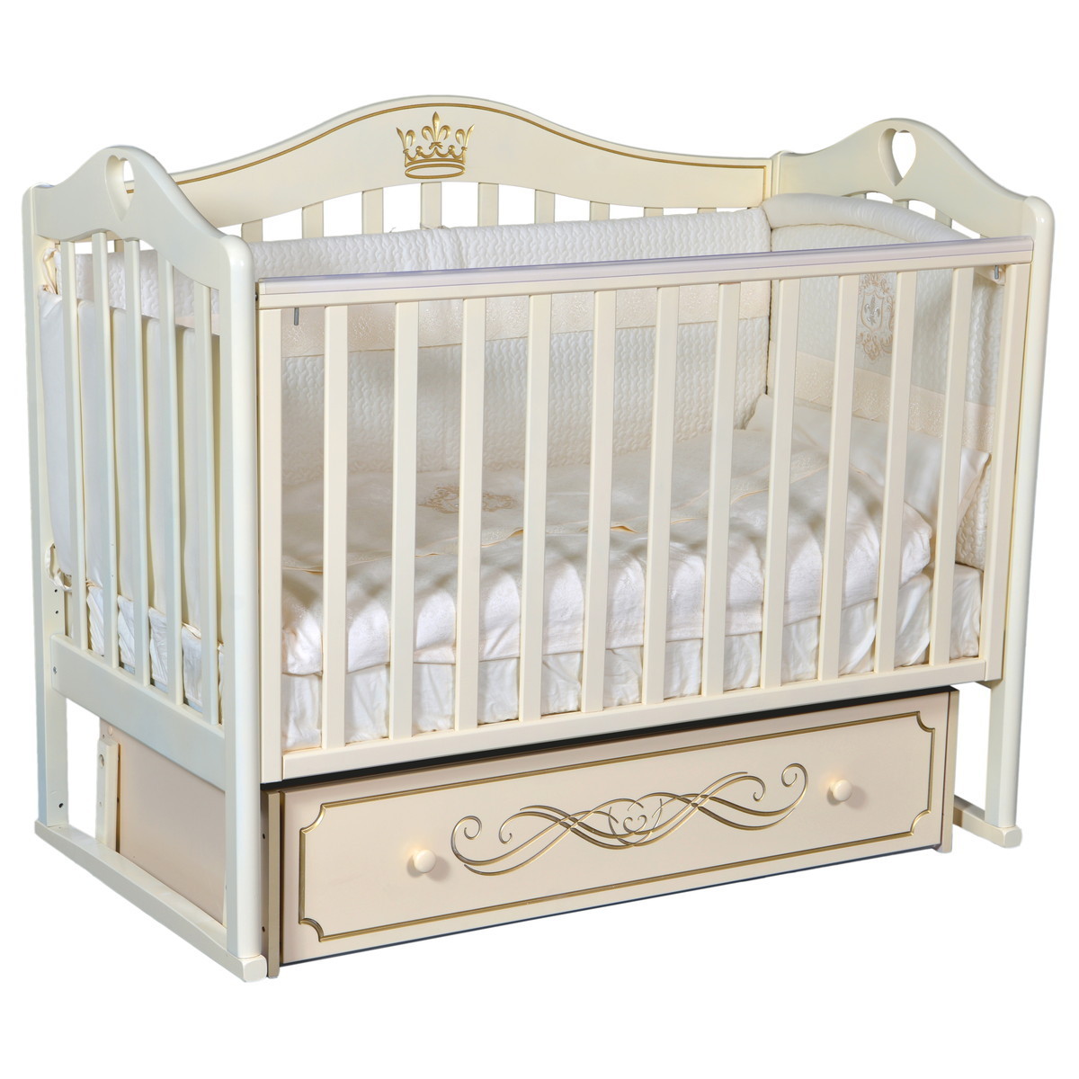 Детская кроватка ByTwinz Venecia 8 универсальный маятник слоновая кость