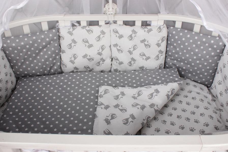 Комплект в детскую кроватку AmaroBaby Мимими серый