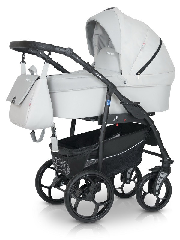 Детская коляска Verdi Max Plus 3 в 1 04 белая с светлой вставкой