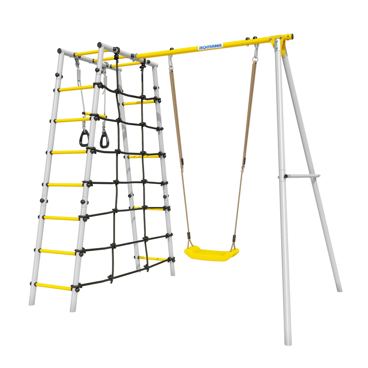 Дачный комплекс Romana - D1 + пластиковые качели 103.31.06 серый/жёлтый