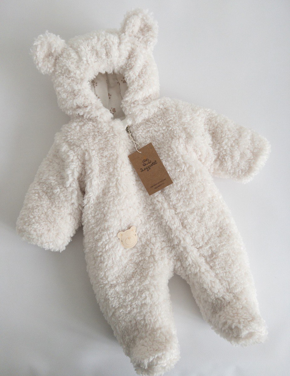 Комбинезон демисезонный Lappetti Тедди с ручками КД031 ЧЗ КД 031/10 молочный р.62 62