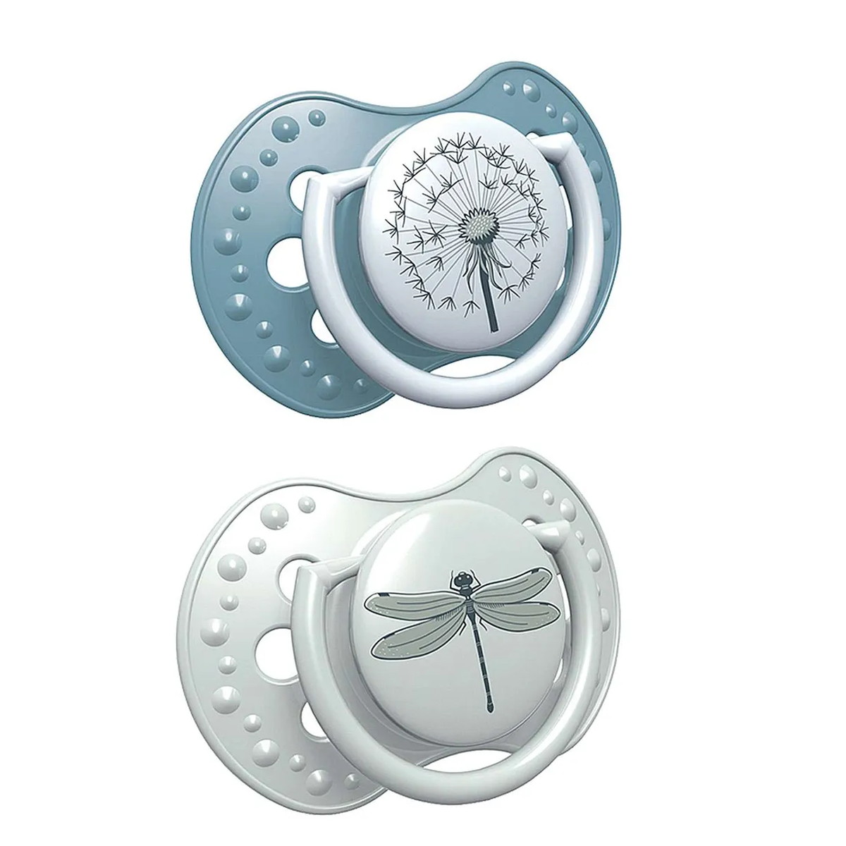 Пустышка динамическая Lovi Botanic силиконовая 2 шт 6-18 мес 22/871 голубой