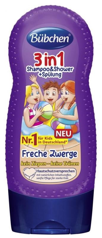 Шампунь ополаскиватель и гель для душа Bubchen Бяки-Забияки  3 в 1  230 мл