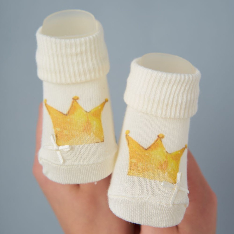 Носочки трикотажные с принтом Little Star Корона, 8 см
