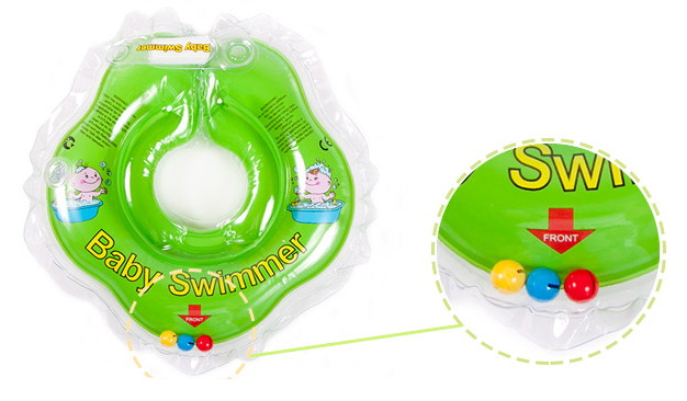 Круг для купания Baby Swimmer 0+ салатовый полуцвет погремушка