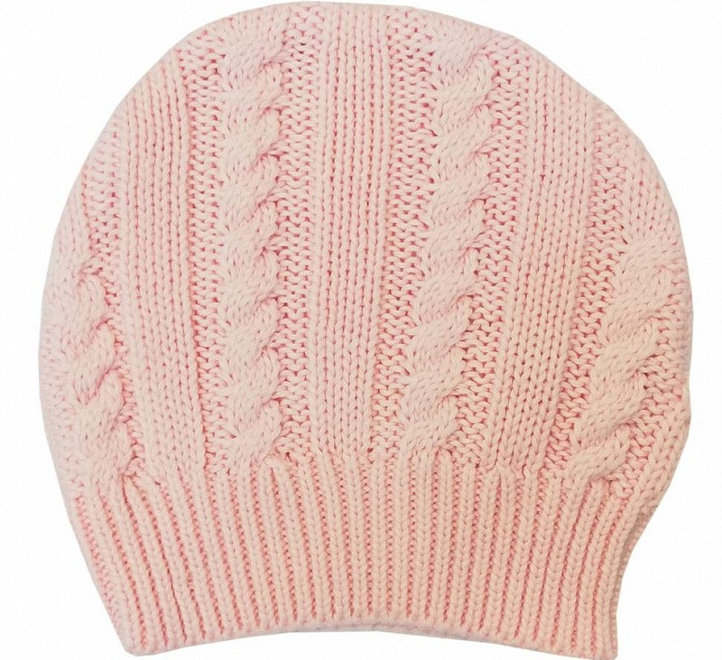 Шапочка Папитто Косичка вязаная 73-7020 розовый 36
