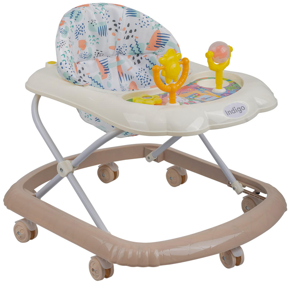 Детские ходунки Indigo Верный друг белый бежевый