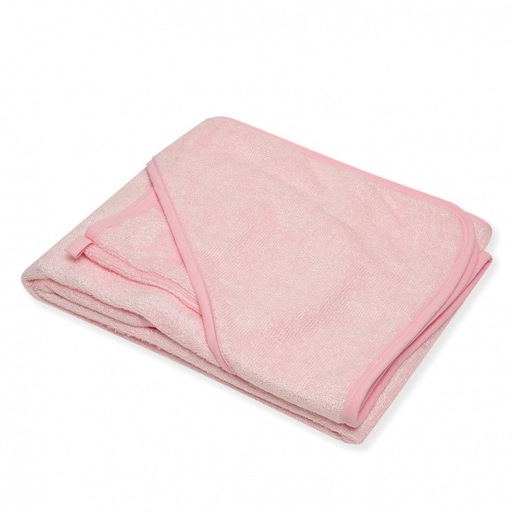 Комплект для купания Italbaby полотенце 100х100, варежка, бамбук розовый