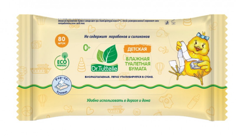  Детская влажная туалетная бумага Dr.Tuttelle 60 шт.