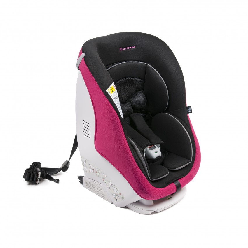 Автокресло Carmate Ailebebe Cute Fix Isofix 0-13 кг черно-розовое