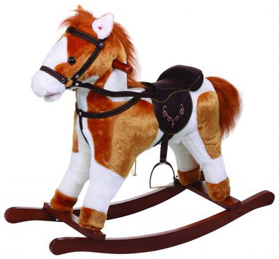 Детская качалка Jolly Ride меховая Лошадка YR613