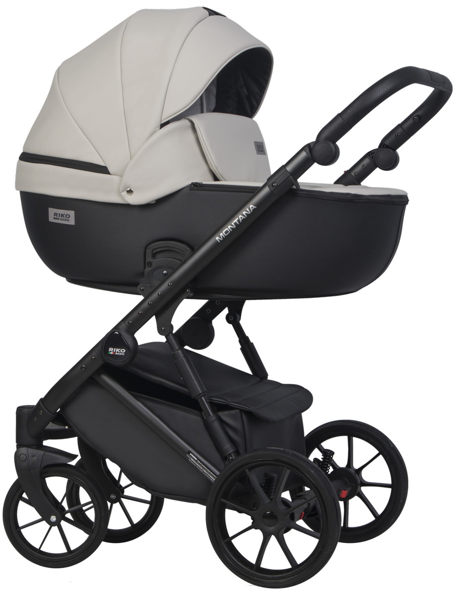 Детская коляска Riko Basic Montana X Ecco 2 в 1 31 Light Silver-Black (св.серый-черный)