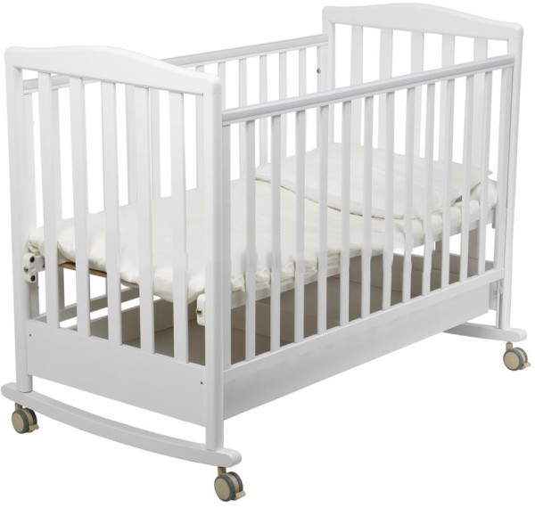 Детская кроватка Papaloni Луи качалка 120x60 см Кровать Papaloni Луи120х60 колесо-качалка белый