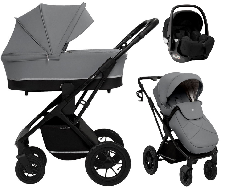 Коляска 3 в 1 Sweet Baby Nuvola Air + автокресло Premier Black Slate Grey