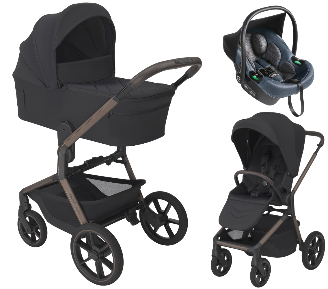 Детская коляска 3 в 1 Espiro Noble и автокресло PI Gray blue 10 majestic