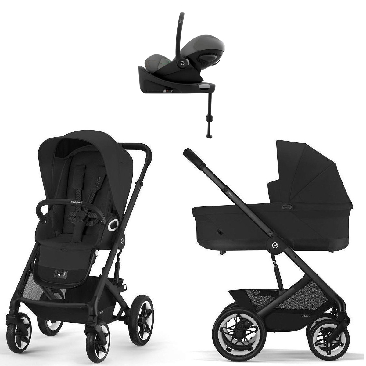 Коляска Cybex Talos S Lux BLK complete Cloud G Lava Grey Plus Base G 4 в 1 Moon Black с дождевиками