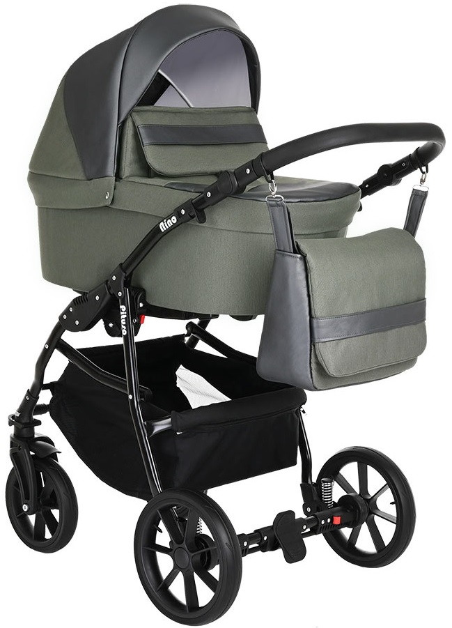 Детская коляска Pituso Nino 2 в 1 3016 Olive +Кожа Antracyt