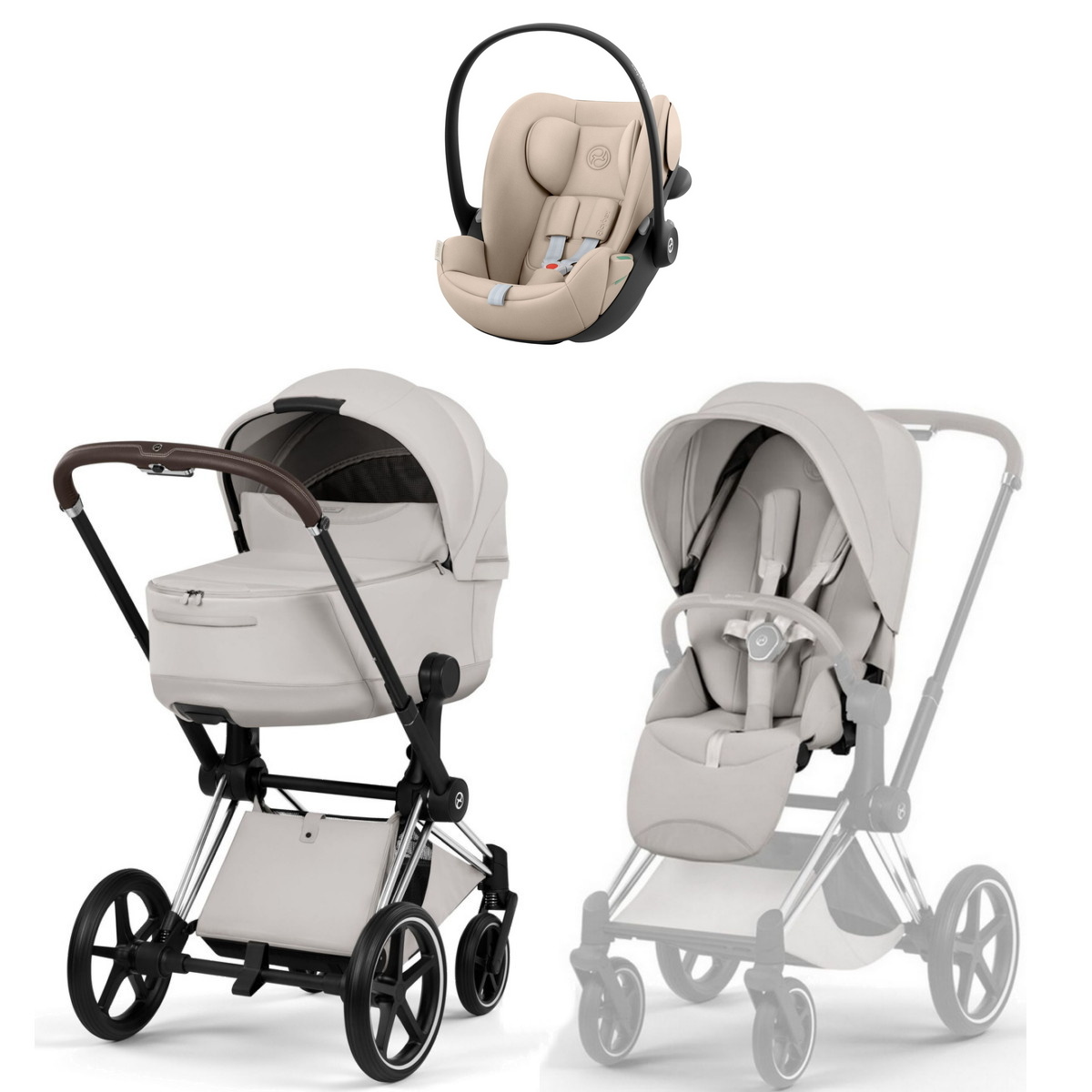 Коляска Cybex Priam V Chrome Style Cloud G3 Almond Beige 3 в 1 City Grey