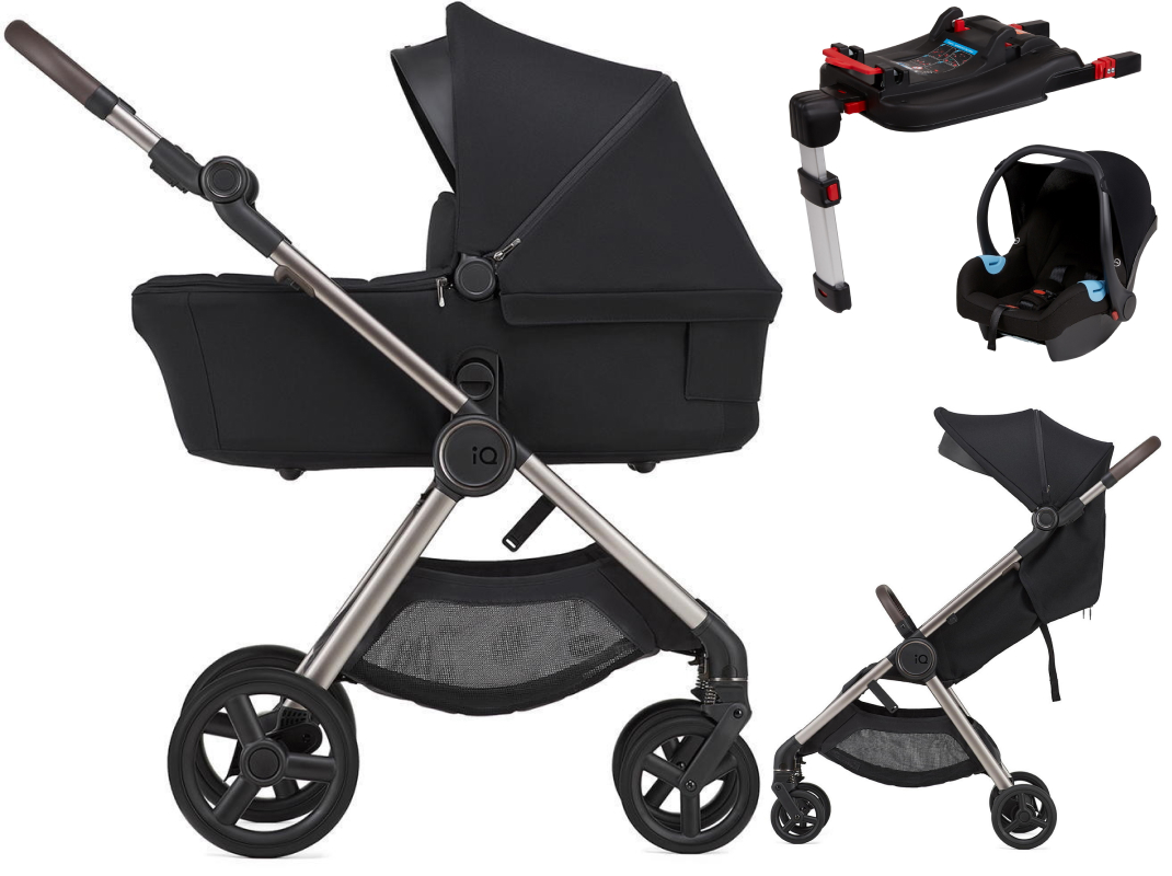 Детская коляска Anex iQ Premium NT 4 в 1 и автокресло Biuco BC100B + База Anex Karwala ISOFix iQ-06-NT smoky