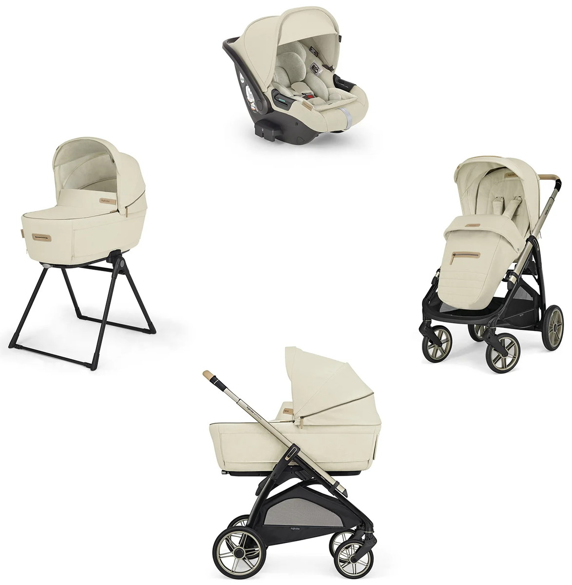 Коляска Inglesina Aptica Element frame Iridio Darwin Infant Recline 3 в 1 Pure Ecru