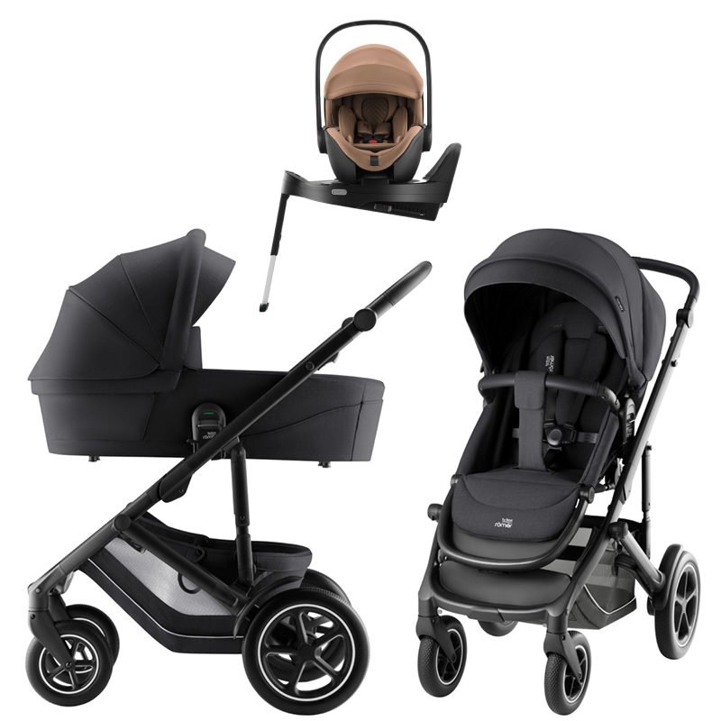 Коляска 3 в 1 Britax Roemer Smile 5Z Style и автокресло Baby-Safe PRO LUX Warm Caramel + Vario Base 5Z Carbon Black