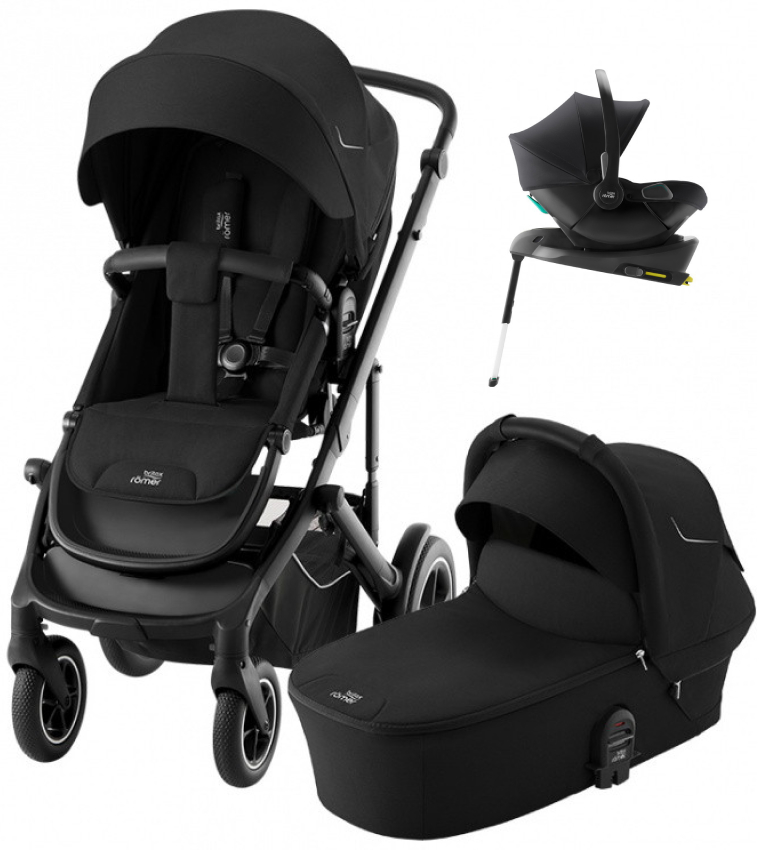 Коляска 4 в 1 Britax Roemer Smile 5Z и автокресло Baby-Safe Core Space Black + база Baby-Safe Core Space Black