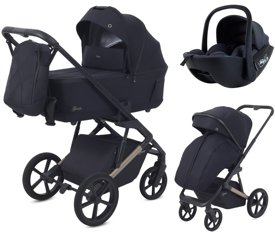 Детская коляска Rant Garda 3 в 1 с автокреслом Miro Dark Grey Black