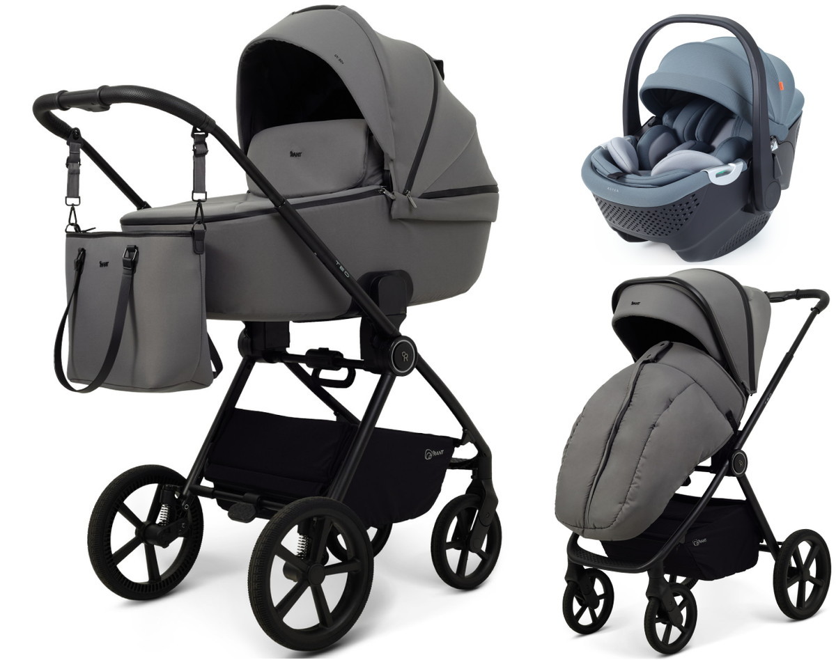 Детская коляска Rant Teo Soft 3 в 1 с автокреслом Aster Zero Graphite Grey